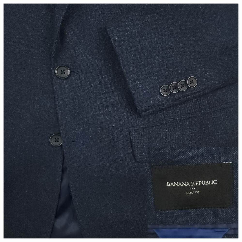 Banana Republic Blazer Sport Coat Mens 38S Slim Fit Performance Wool Blend Blue